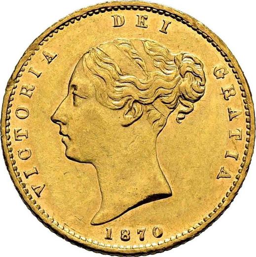 Obverse Half Sovereign 1870 - Gold Coin Value - United Kingdom, Victoria