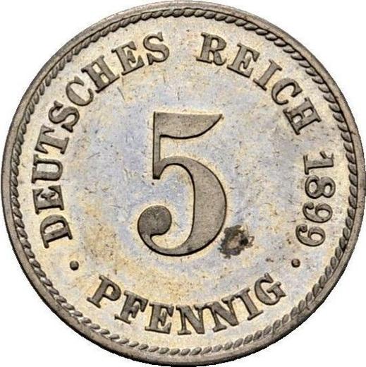 Obverse 5 Pfennig 1899 F "Type 1890-1915" -  Coin Value - Germany, German Empire