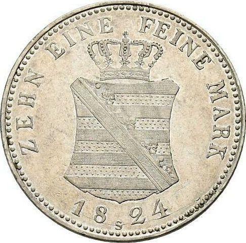 Revers Taler 1824 S - Silbermünze Wert - Sachsen-Albertinische, Friedrich August I
