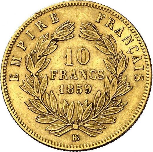 Reverse 10 Francs 1859 BB "Type 1855-1860" - Gold Coin Value - France, Napoleon III