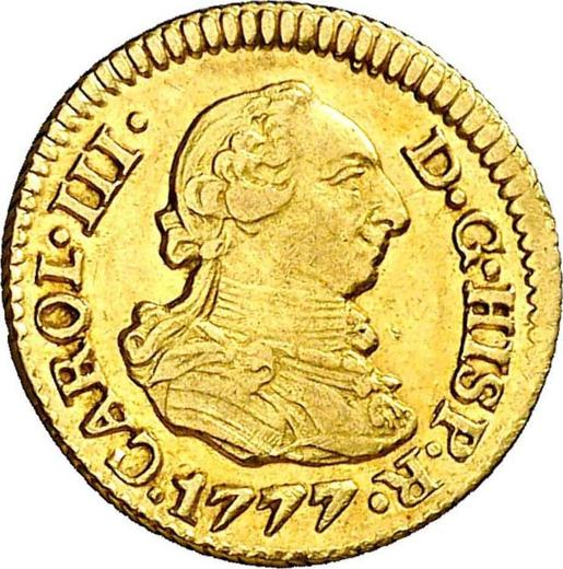 Obverse 1/2 Escudo 1777 S CF - Gold Coin Value - Spain, Charles III