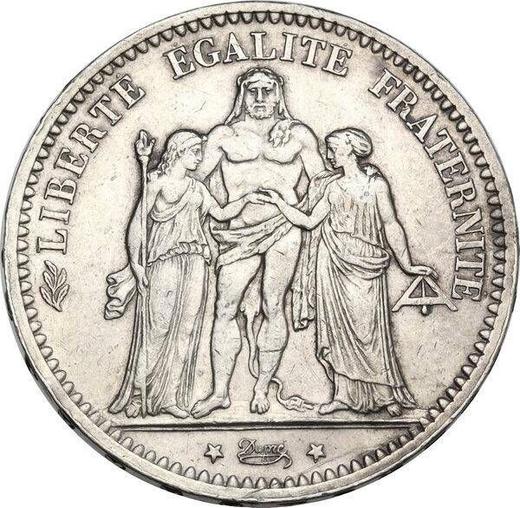 Anverso 5 francos 1874 A "Hércules" - valor de la moneda de plata - Francia, Tercera República