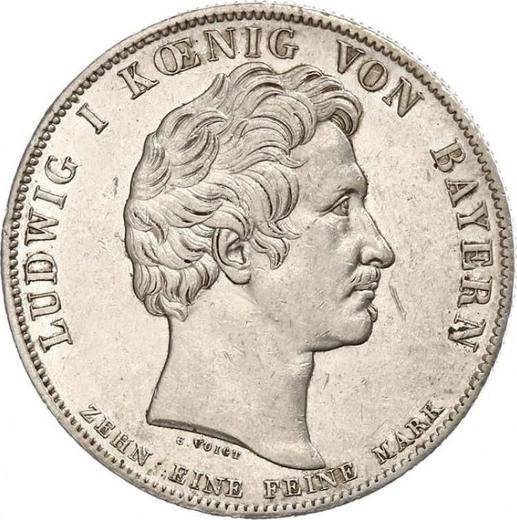 Anverso Tálero 1827 "Unión Aduanera de Alemania" - valor de la moneda de plata - Baviera, Luis I