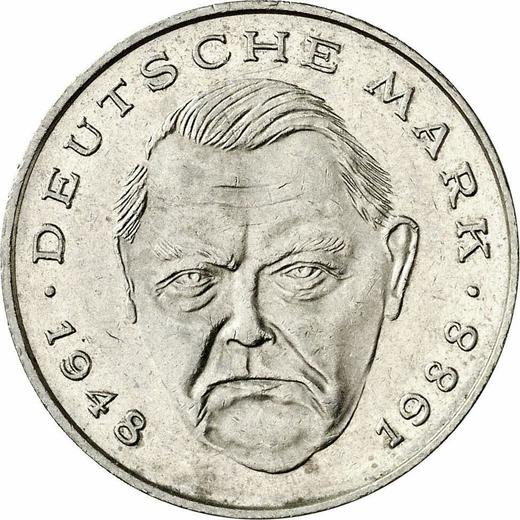 Anverso 2 marcos 1994 J "Ludwig Erhard" - valor de la moneda - Alemania, RFA