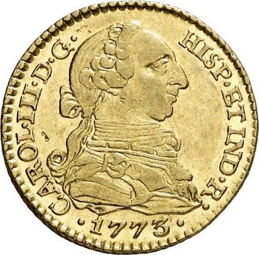 Obverse 1 Escudo 1773 S CF - Gold Coin Value - Spain, Charles III