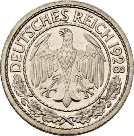Obverse 50 Reichspfennig 1928 J - Coin Value - Germany, Weimar Republic