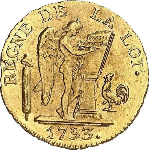 Obverse 24 Livres AN II (1793) A - Gold Coin Value - France, First Republic