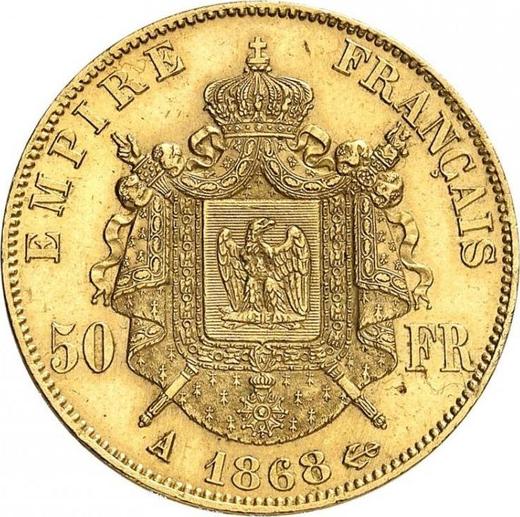 Reverse 50 Francs 1868 A "Type 1862-1868" - Gold Coin Value - France, Napoleon III