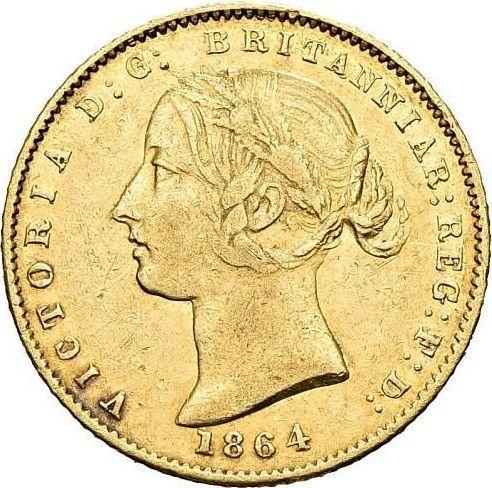 Anverso 1/2 soberano 1864 - valor de la moneda de oro - Australia, Victoria