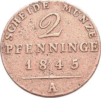Reverse 2 Pfennig 1845 A -  Coin Value - Prussia, Frederick William IV