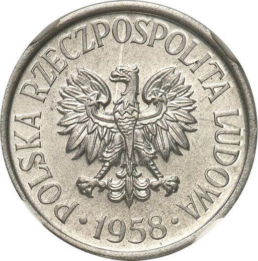 Obverse 5 Groszy 1958 - Coin Value - Poland, Peoples Republic