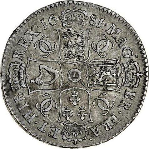Реверс монеты - 1/2 кроны (Полукрона) 1681 года "Четвертый тип" - цена серебряной монеты - Великобритания, Карл II