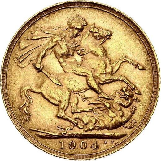 Reverso Soberano 1904 - valor de la moneda de oro - Gran Bretaña, Eduardo VII