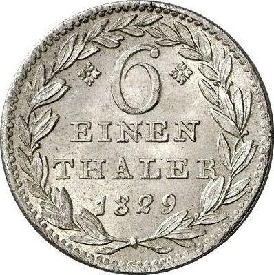 Reverse 1/6 Thaler 1829 - Silver Coin Value - Hesse-Cassel, William II