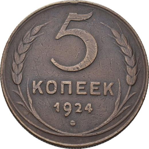 Reverse 5 Kopeks 1924 Edge ribbed -  Coin Value - Russia, Soviet Union - USSR