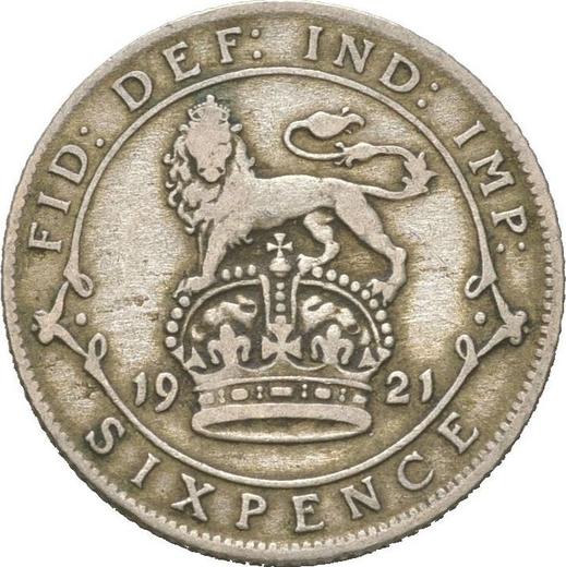 Reverse Sixpence 1921 - Silver Coin Value - United Kingdom, George V