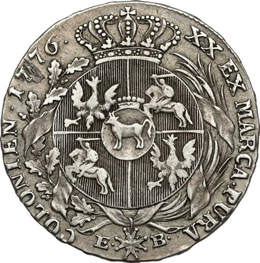 Reverse 1/2 Thaler 1776 EB "Ribbon in hair" - Silver Coin Value - Poland, Stanislaus II Augustus