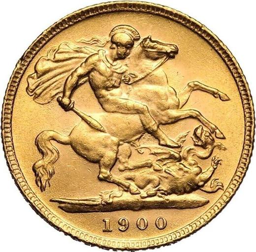 Rewers monety - 1/2 suwerena 1900 TB "Św. Jerzy" - cena złotej monety - Wielka Brytania, Wiktoria