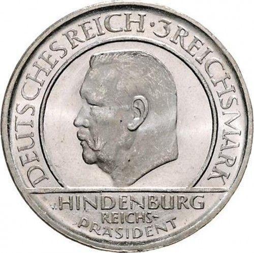 Anverso 3 Reichsmarks 1929 F "Constitución" - valor de la moneda de plata - Alemania, República de Weimar