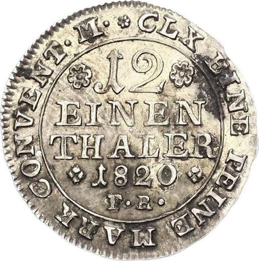 Reverse 1/12 Thaler 1820 FR - Silver Coin Value - Brunswick-Wolfenbüttel, Charles II