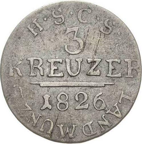 Реверс монеты - 3 крейцера 1826 года G H.S.C.S. - цена серебряной монеты - Саксен-Кобург-Заальфельд, Эрнст I
