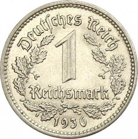 Avers 1 Reichsmark 1936 E "Typ 1933-1939" - Münze Wert - Deutschland, Drittes Reich