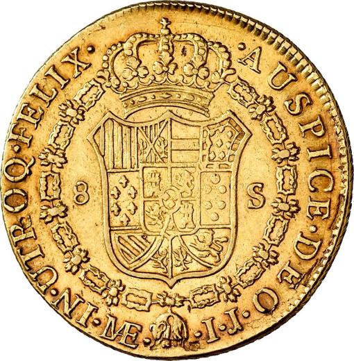 Reverse 8 Escudos 1799 IJ - Gold Coin Value - Peru, Charles IV