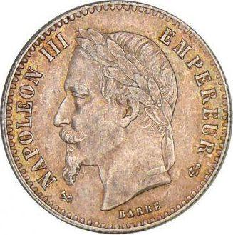 Anverso 50 céntimos 1865 K "Tipo 1864-1869" - valor de la moneda de plata - Francia, Napoleón III Bonaparte