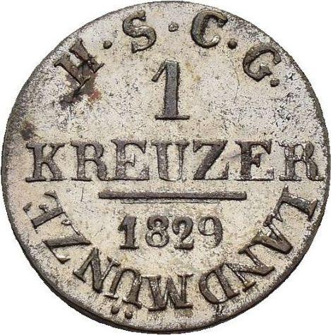 Реверс монеты - 1 крейцер 1829 года EK - цена серебряной монеты - Саксен-Кобург-Гота, Эрнст I