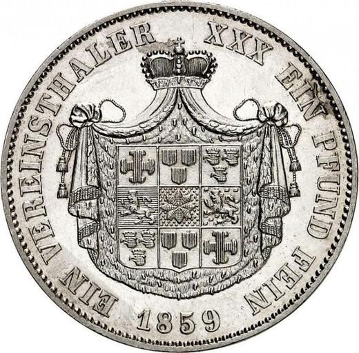 Reverse Thaler 1859 A - Silver Coin Value - Waldeck-Pyrmont, George Victor