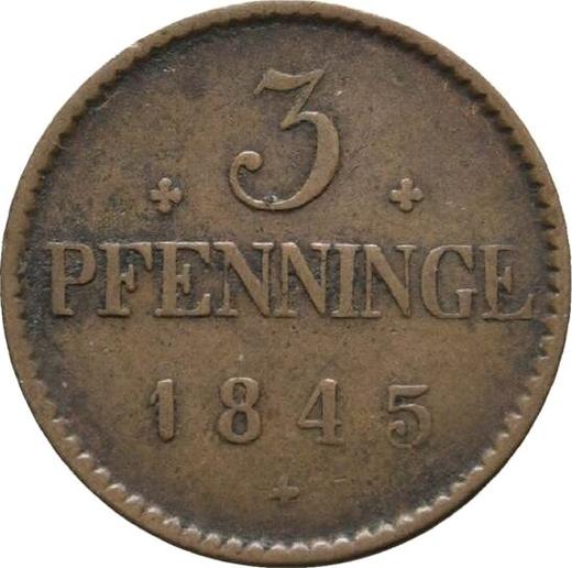 Revers 3 Pfennige 1845 "Typ 1843-1864" - Münze Wert - Mecklenburg-Schwerin, Friedrich Franz II