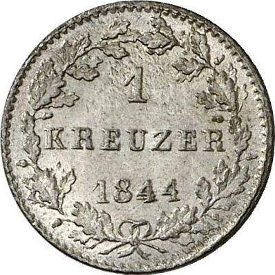 Reverse Kreuzer 1844 - Silver Coin Value - Hesse-Darmstadt, Louis II