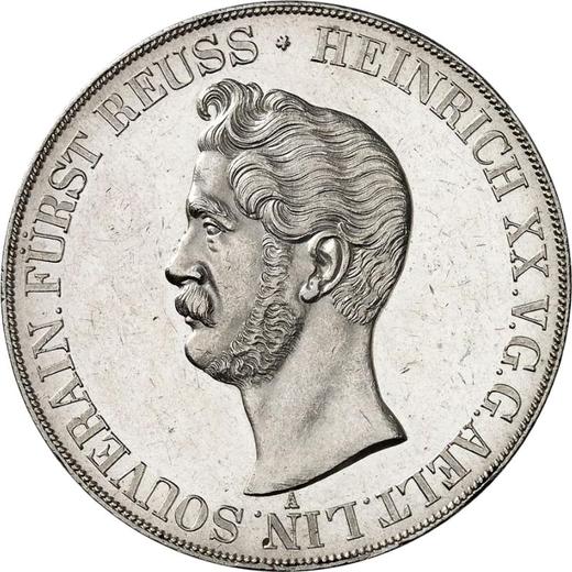 Anverso 2 táleros 1851 A - valor de la moneda de plata - Reuss-Greiz, Enrique XX