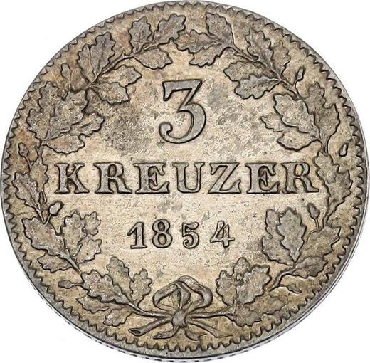 Reverse 3 Kreuzer 1854 - Silver Coin Value - Frankfurt am Main, Free City
