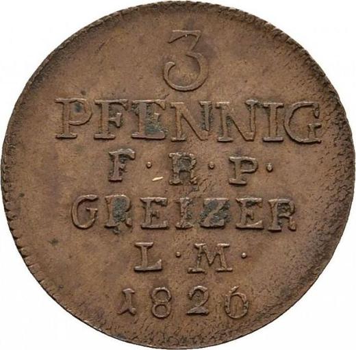 Reverse 3 Pfennig 1826 -  Coin Value - Reuss-Greiz, Heinrich XIX