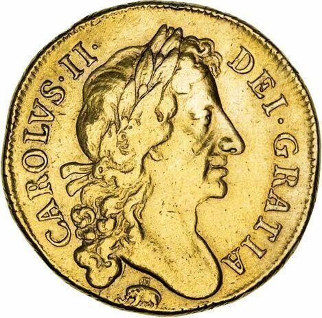 Obverse Two guinea 1684 "Second laureate bust" Elephant and castle - Gold Coin Value - United Kingdom, Charles II