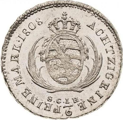 Reverse 1/6 Thaler 1808 S.G.H. - Silver Coin Value - Saxony-Albertine, Frederick Augustus I