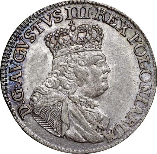 Obverse 3 Groszy (Trojak) 1754 EC "Crown" - Silver Coin Value - Poland, Augustus III
