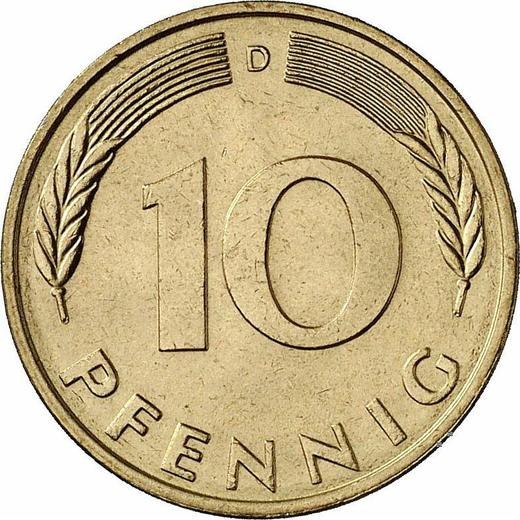 Anverso 10 Pfennige 1975 D - valor de la moneda - Alemania, RFA