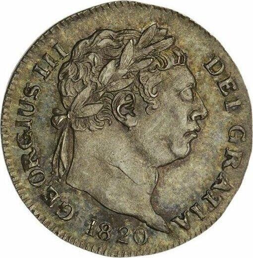 Anverso Penique 1820 - valor de la moneda de plata - Gran Bretaña, Jorge III