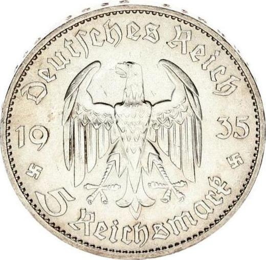 Reverse 5 Reichsmark 1935 D "Garrison Church (undated)" - Silver Coin Value - Germany, Third Reich