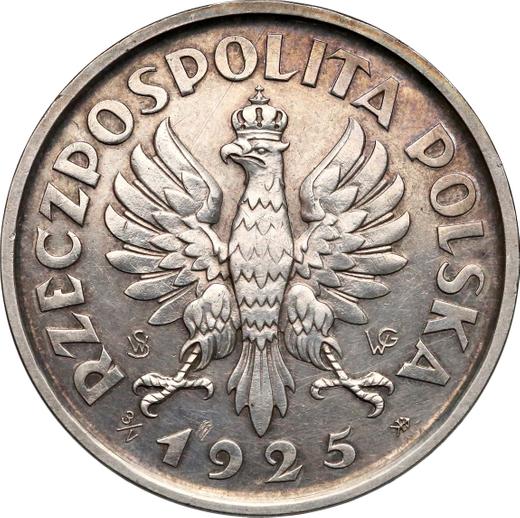 Obverse Pattern 5 Zlotych 1925 ⤔ "Rim of 100 dots" Silver SW WG - Silver Coin Value - Poland, II Republic