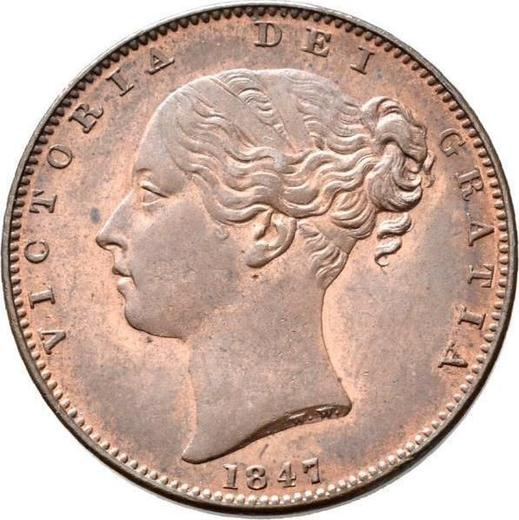 Avers 1 Farthing 1847 WW - Münze Wert - Großbritannien, Victoria