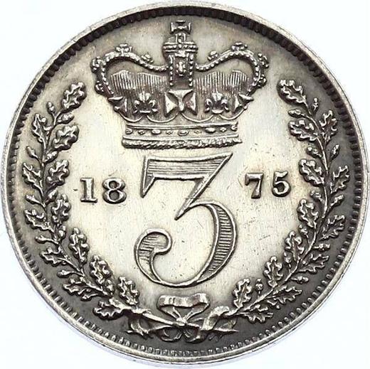 Reverse Threepence 1875 - Silver Coin Value - United Kingdom, Victoria