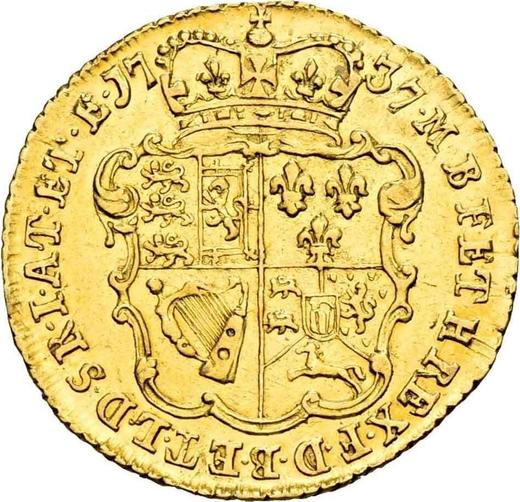 Reverso 1/2 guinea 1737 "Retrato en años jóvenes" - valor de la moneda de oro - Gran Bretaña, Jorge II