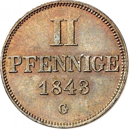 Reverse 2 Pfennig 1843 G -  Coin Value - Saxe-Altenburg, Joseph