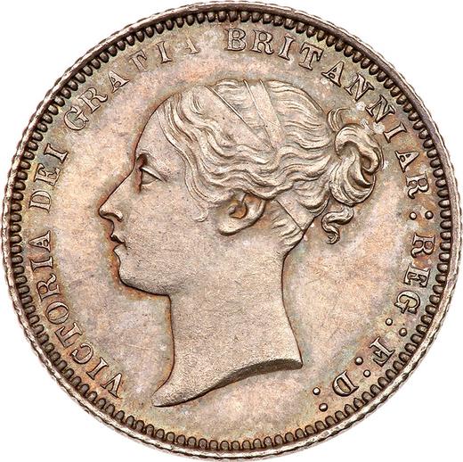 Obverse Sixpence 1871 Number below wreath - Silver Coin Value - United Kingdom, Victoria