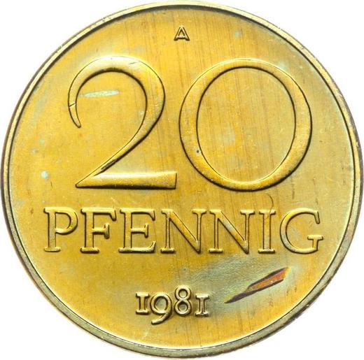 Obverse 20 Pfennig 1981 A -  Coin Value - Germany, GDR