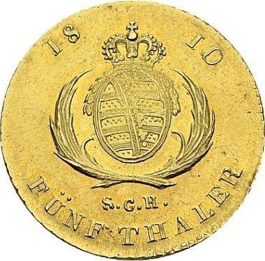 Revers 5 Taler 1810 S.G.H. - Goldmünze Wert - Sachsen-Albertinische, Friedrich August I