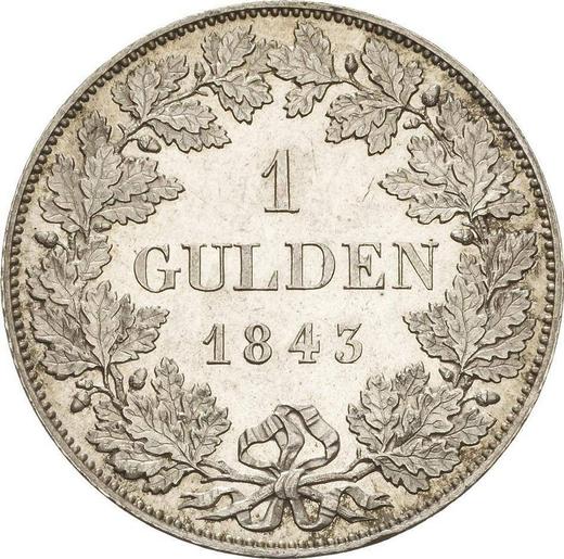Реверс монеты - 1 гульден 1843 года - цена серебряной монеты - Шварцбург-Рудольштадт, Фридрих Гюнтер